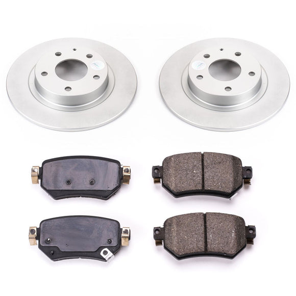 PowerStop Genuine Geomet Coated Rotor and Low-Dust Ceramic Brake Pad Kit