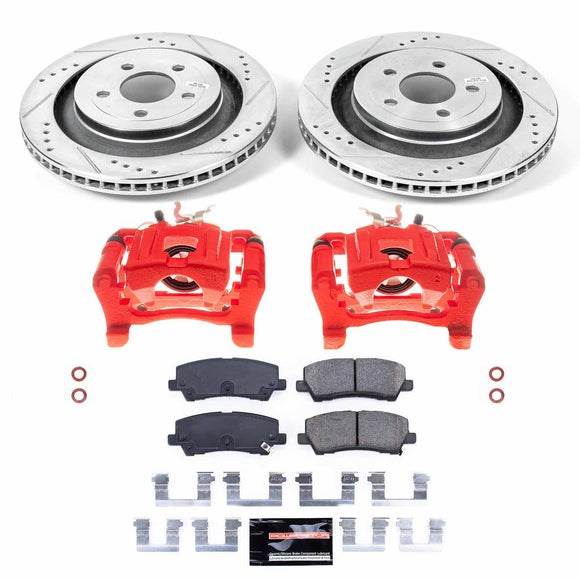 PowerStop Z23 Daily Driver Carbon-Fiber Ceramic Pads Drilled & Slotted Rotor & C