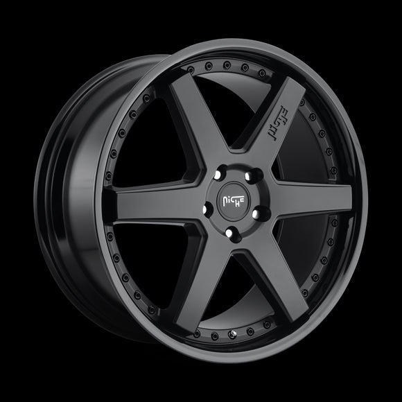 22X10 Niche Altair Gloss Black Matte Black 5x127 M192220075+35