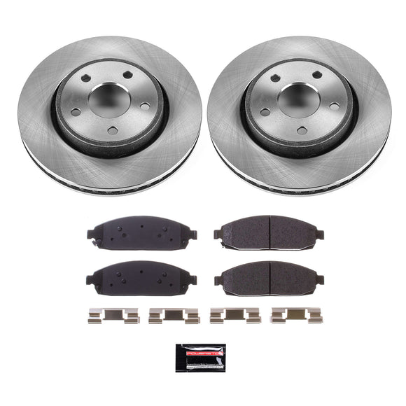PowerStop OE Stock Replacement Low-Dust Ceramic Brake Pad and Rotor Kit