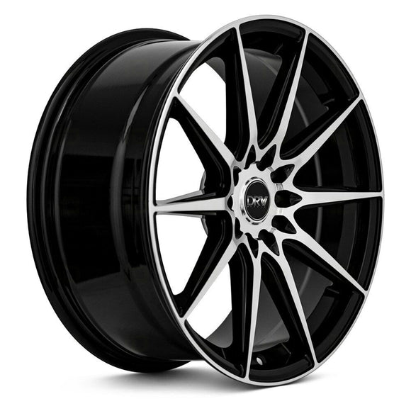 18x8 DRW Tuner D19 Gloss Black Machine Face 5x108/114.3 ET38 wheel/rim