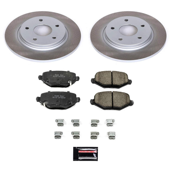 PowerStop Semi-Coated Rotor and Low-Dust Ceramic Brake Pad Kit