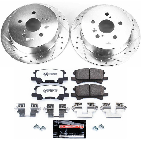 PowerStop Z36 Carbon-Fiber Ceramic Brake Pad with Drilled and Slotted Rotor Kit