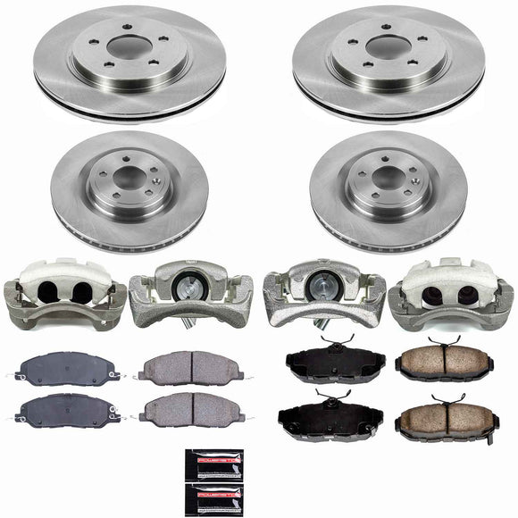 PowerStop OE Stock Replacement Low-Dust Ceramic Brake Pad, Rotor and Caliper Kit