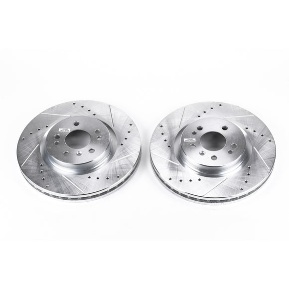PowerStop Evolution Drilled Slotted Rotors Pair Front For Mercedes-Benz ML500
