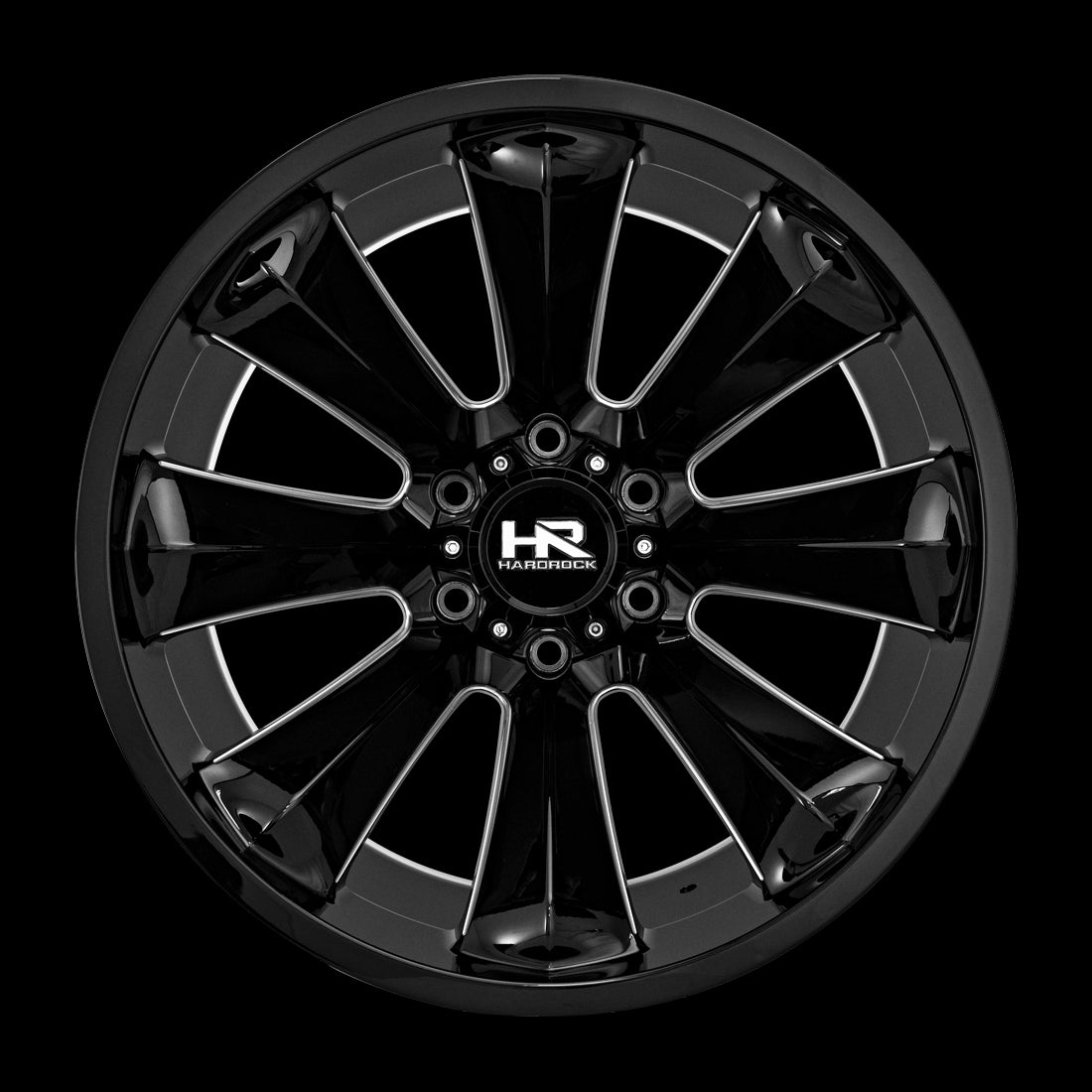 20x12 Hardrock Xplosive Xposed Gloss Black Milled 5x150 ET-44 wheel/rim