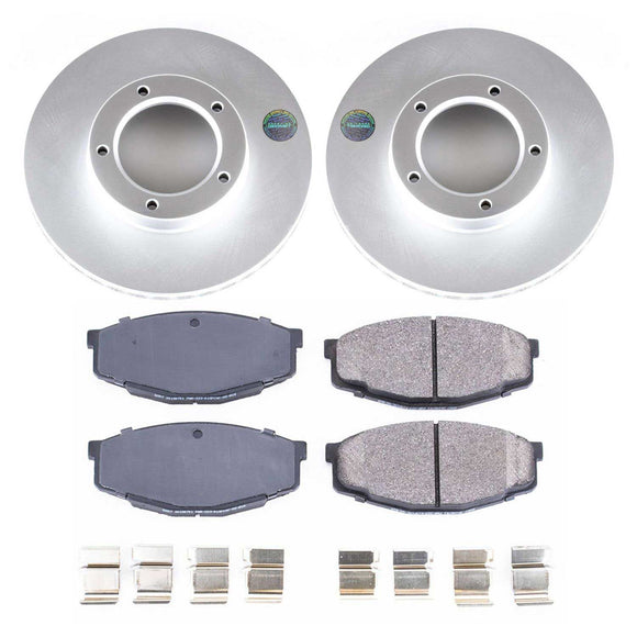 PowerStop Genuine Geomet Coated Rotor and Low-Dust Ceramic Brake Pad Kit