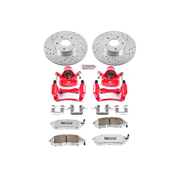 PowerStop Z26 Street Performance Ceramic Brake Pad, Drilled Slotted Rotor, and C