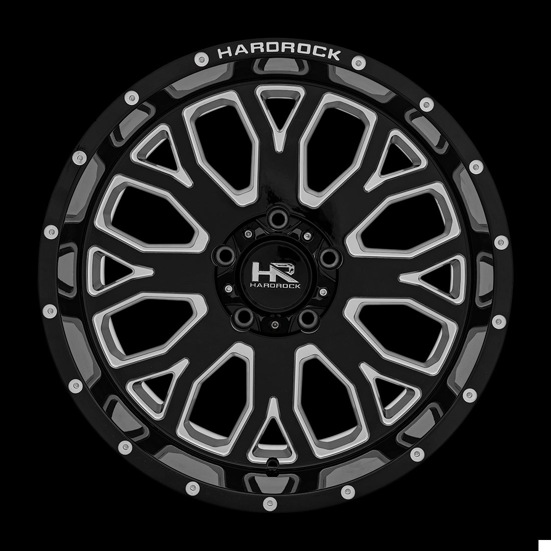 20x10 Hardrock Slammer XPosed Gloss Black Milled 5x139.7 ET-19 wheel/rim