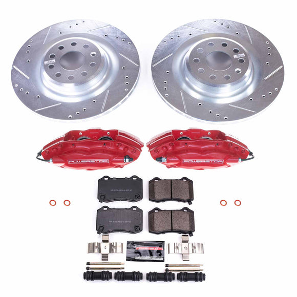 PowerStop Z23 Daily Driver Carbon-Fiber Ceramic Pads Drilled & Slotted Rotor & C