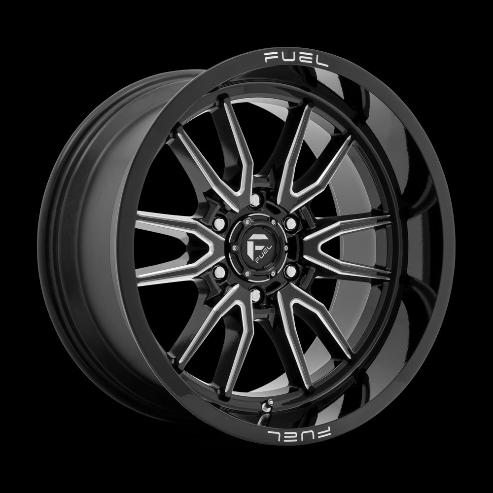 18X9 Fuel D761 Clash Gloss Black Milled 6X135 ET-12 wheel/rim