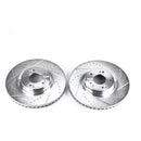 PowerStop Evolution Drilled Slotted Rotors Pair Front For Hyundai Genesis