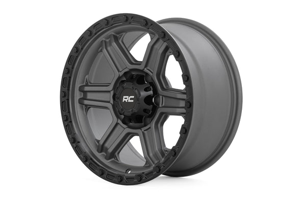 17x8.5 Rough Country 79 Series Gunmetal Gray 6x5.5 ET0 Wheel Rim