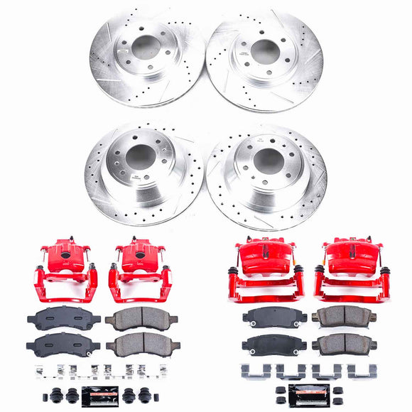 PowerStop Z23 Daily Driver Carbon-Fiber Ceramic Pads Drilled & Slotted Rotor & C