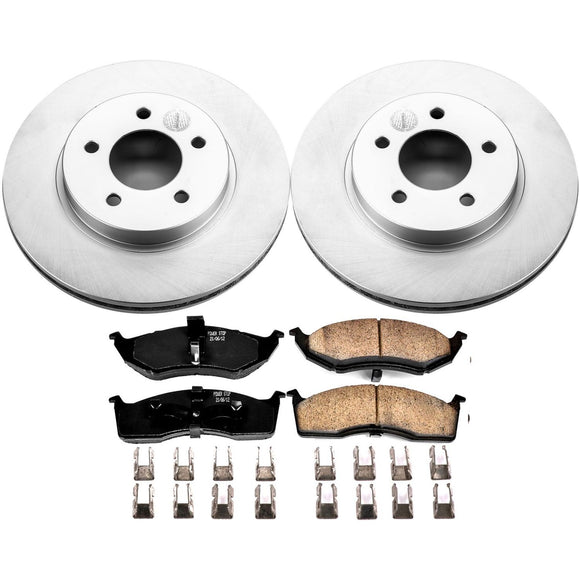 PowerStop Genuine Geomet Coated Rotor and Low-Dust Ceramic Brake Pad Kit