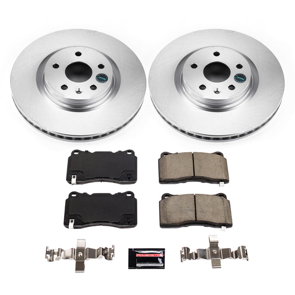 PowerStop Genuine Geomet Coated Rotor and Low-Dust Ceramic Brake Pad Kit