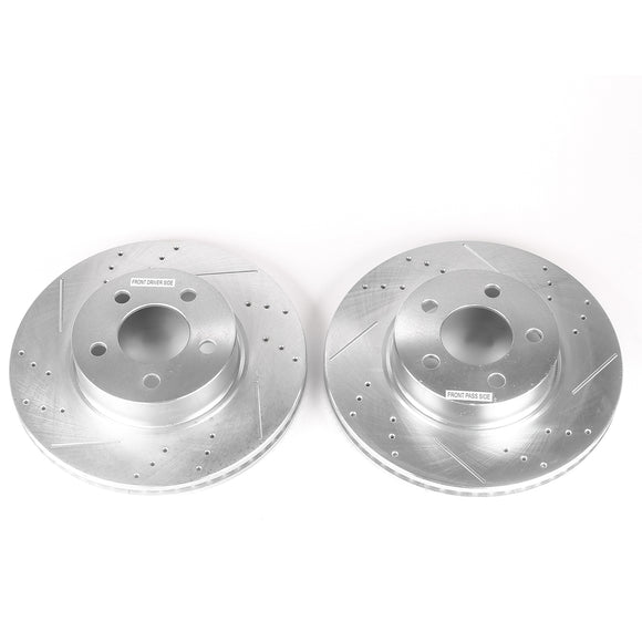 PowerStop Evolution Drilled Slotted Rotors Pair Front For Ford Explorer Sport