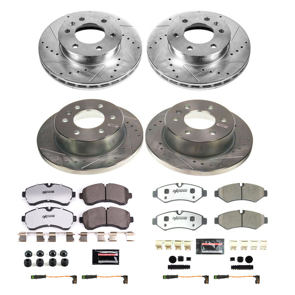 PowerStop Z36 Carbon-Fiber Ceramic Brake Pad with Drilled and Slotted Rotor Kit
