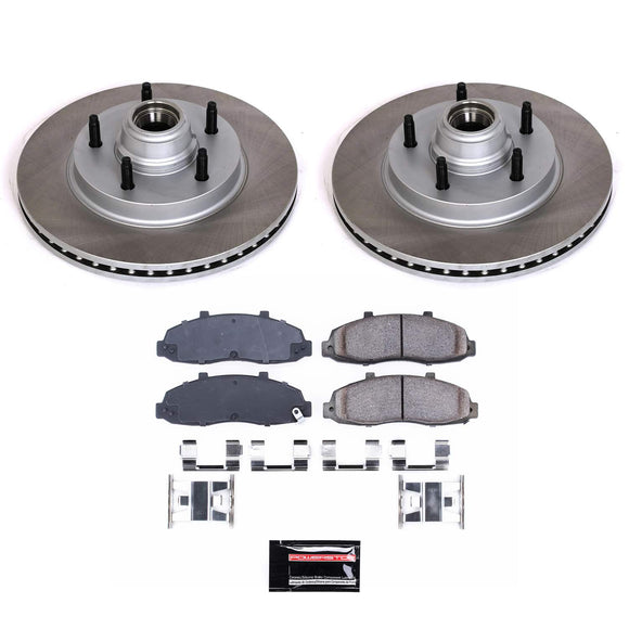 PowerStop Semi-Coated Rotor and Low-Dust Ceramic Brake Pad Kit