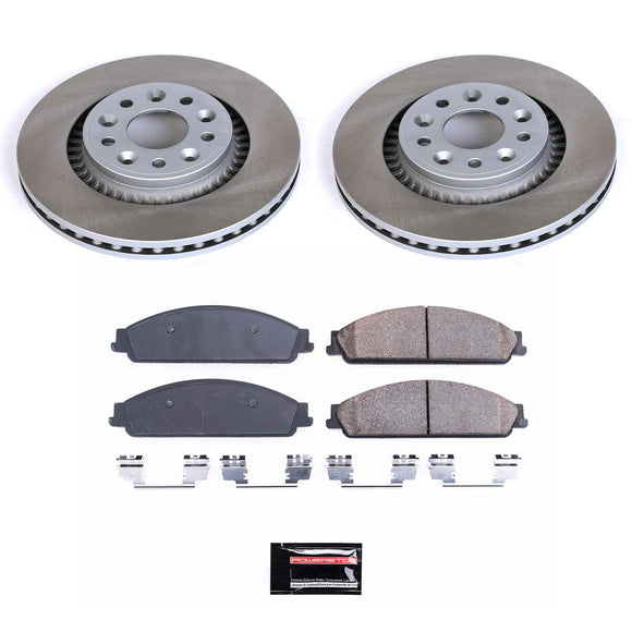 PowerStop Semi-Coated Rotor and Low-Dust Ceramic Brake Pad Kit