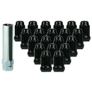 12X1.5 Bulge Acorn Spline Lug Nuts 1.38" 20 Piece Install Kit Black-2
