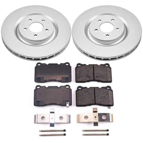 PowerStop Genuine Geomet Coated Rotor and Low-Dust Ceramic Brake Pad Kit
