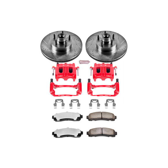 PowerStop Z36 Truck and SUV Ceramic Brake Pad, Drilled & Slotted Rotor, and Cali