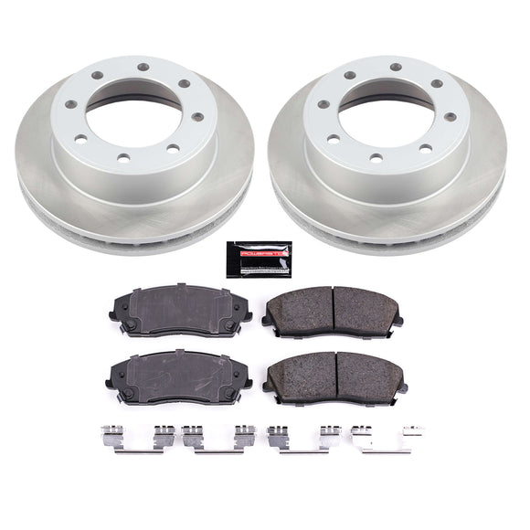 PowerStop Semi-Coated Rotor and Low-Dust Ceramic Brake Pad Kit