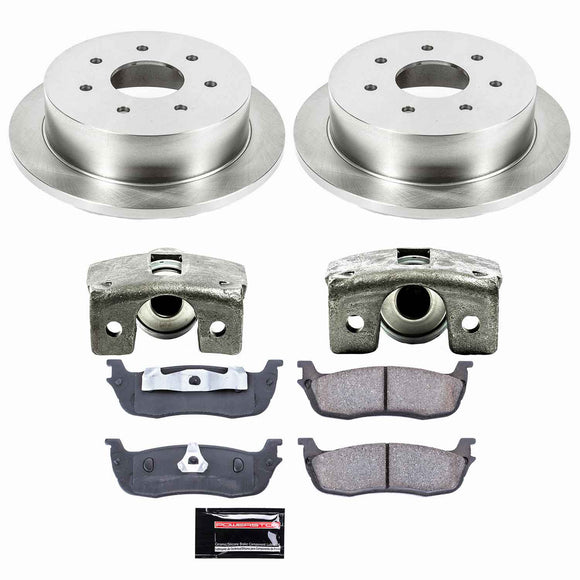 PowerStop OE Stock Replacement Low-Dust Ceramic Brake Pad, Rotor and Caliper Kit