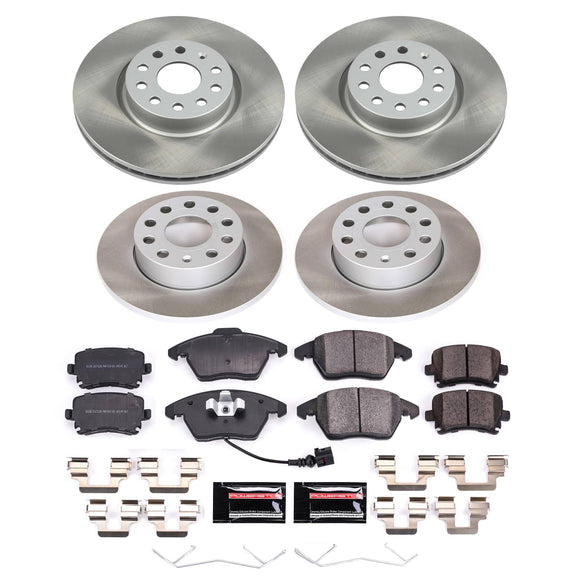 PowerStop Semi-Coated Rotor and Low-Dust Ceramic Brake Pad Kit