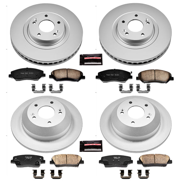 PowerStop Genuine Geomet Coated Rotor and Low-Dust Ceramic Brake Pad Kit