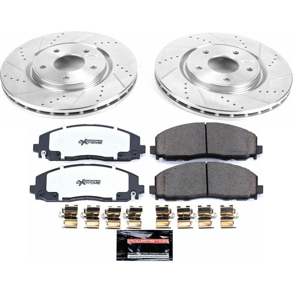 PowerStop Z36 Carbon-Fiber Ceramic Brake Pad with Drilled and Slotted Rotor Kit