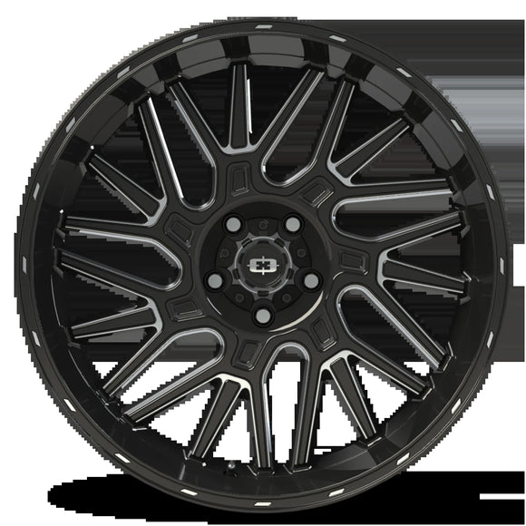 24x12 Vision 404 Gloss Black Milled Spoke 5x139.7 ET-51 wheel/rim