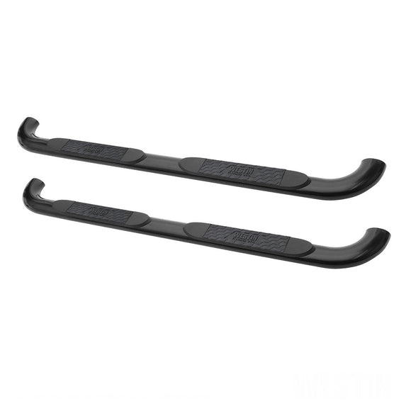Westin Platinum 4 Oval Nerf Step Bars Powder Coated Black Steel 21-1955