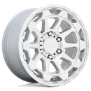 20x9 Black Rhino Rotor Gloss Silver Mirror Cut Face 5x127 ET2.00 Wheel