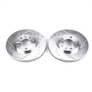PowerStop Evolution Drilled Slotted Rotors Pair Front For Saab 900