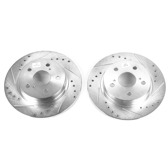 PowerStop Evolution Drilled Slotted Rotors Pair Rear For Scion tC