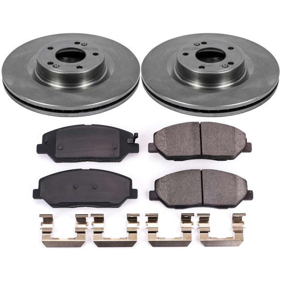 PowerStop OE Stock Replacement Low-Dust Ceramic Brake Pad and Rotor Kit