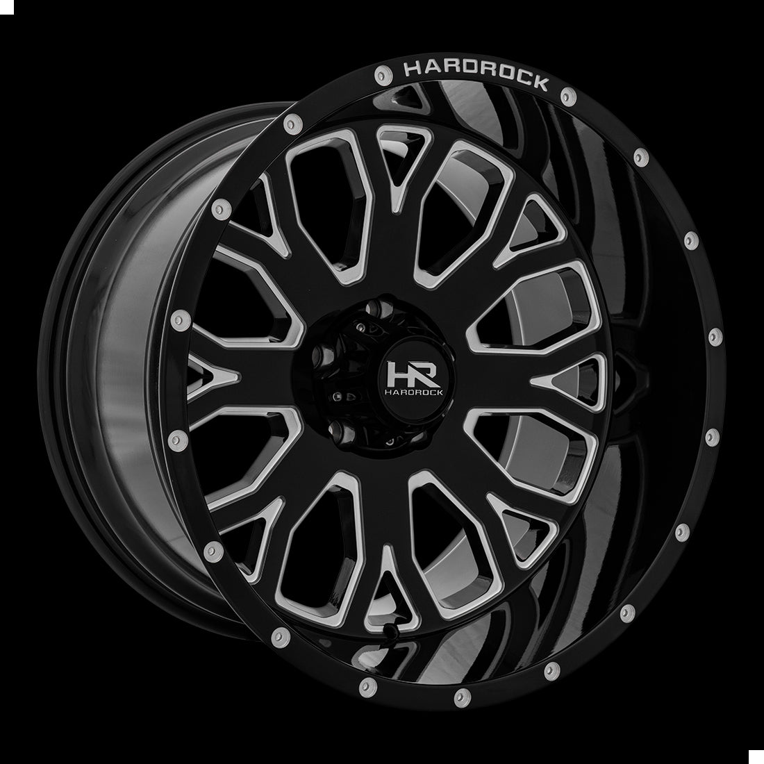 20x12 Hardrock Slammer XPosed Gloss Black Milled 5x150 ET-44 wheel/rim