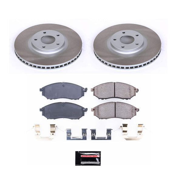 PowerStop Semi-Coated Rotor and Low-Dust Ceramic Brake Pad Kit