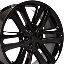 22" Replica Wheel fits Ford F150 - FR76 Black 22x9