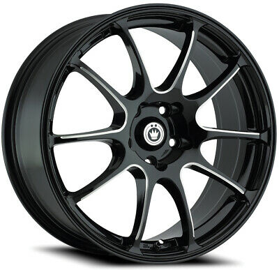 17x7 Konig Illusion Black Wheel/Rim 5x114.3 5-114.3 5x4.5 17-7 ET40