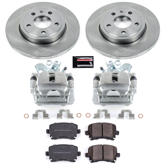 PowerStop OE Stock Replacement Low-Dust Ceramic Brake Pad, Rotor and Caliper Kit