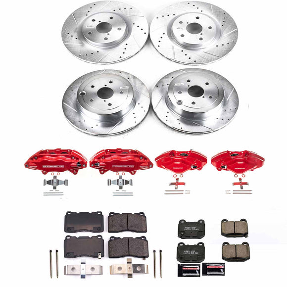 PowerStop Z23 Daily Driver Carbon-Fiber Ceramic Pads Drilled & Slotted Rotor & C