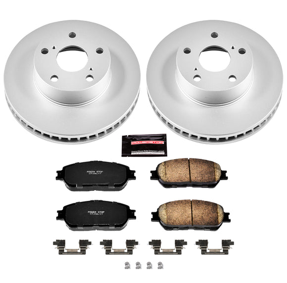 PowerStop Genuine Geomet Coated Rotor and Low-Dust Ceramic Brake Pad Kit