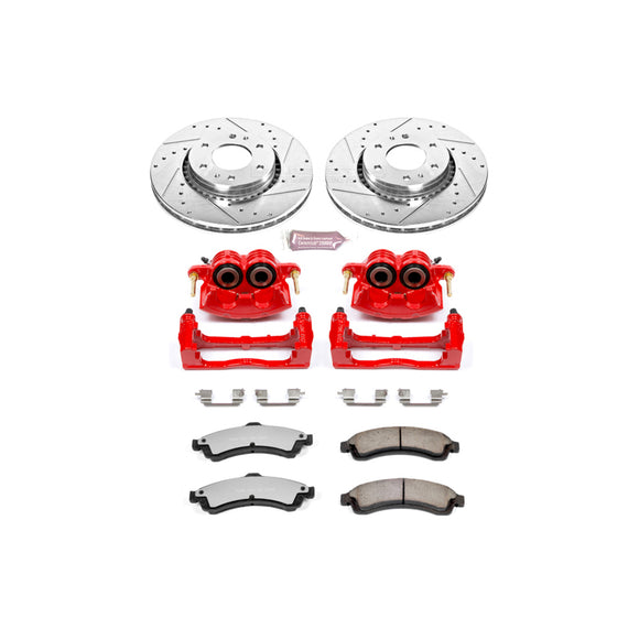 PowerStop Z36 Truck and SUV Ceramic Brake Pad, Drilled & Slotted Rotor, and Cali