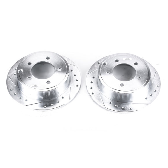 PowerStop Evolution Drilled Slotted Rotors Pair Rear For Chrysler Sebring
