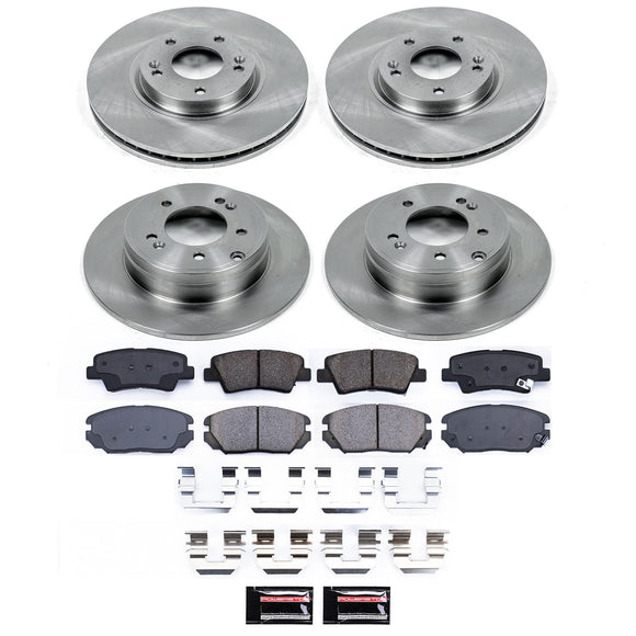 PowerStop OE Stock Replacement Low-Dust Ceramic Brake Pad and Rotor Kit