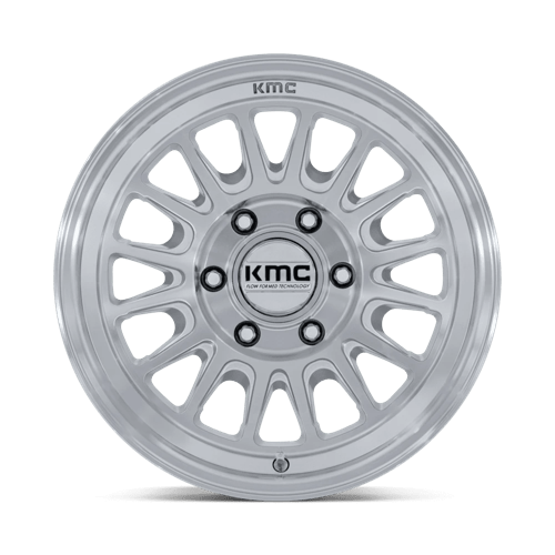 18x9 KMC KM733 Impact FFT Gloss Silver Machined Face 8x165.1 ET0 CB125.1 Wheel