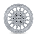 18x9 KMC KM733 Impact FFT Gloss Silver Machined Face 8x165.1 ET0 CB125.1 Wheel